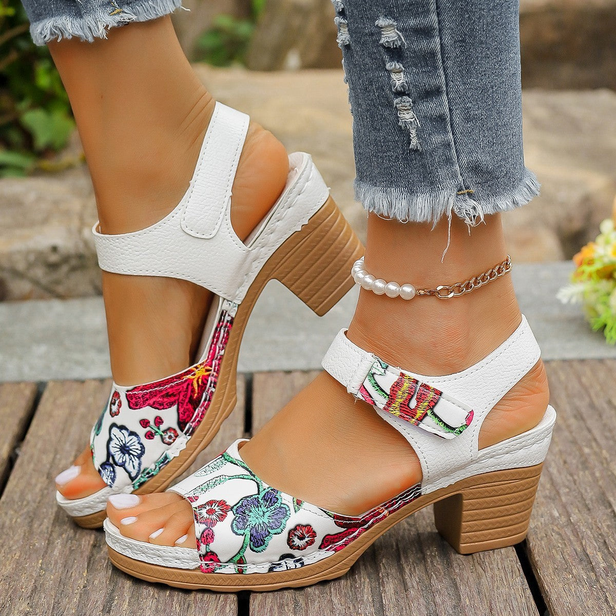 High Heel Sandals Velcro Buckle Casual Sandals For Women's | Premium Quality & Trendy Design